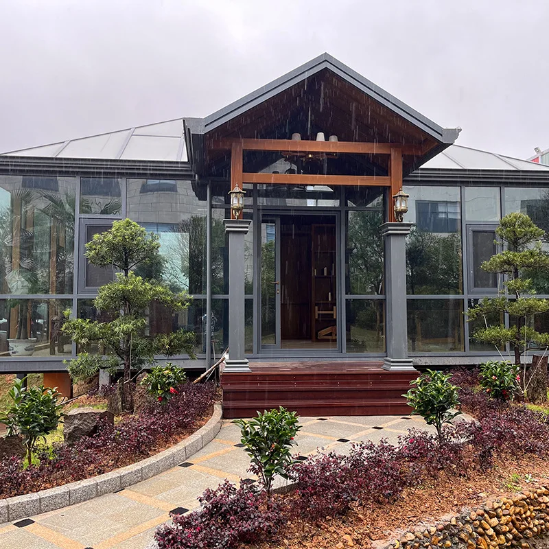 European Style Hurricane Resistant Aluminum Alloy Tempered Glass Winter Garden Terrace Sunroom With Practical Sliding Doors
European Style Hurricane Resistant Aluminum Alloy Tempered Glass Winter Garden Terrace Sunroom With Practical Sliding Doors