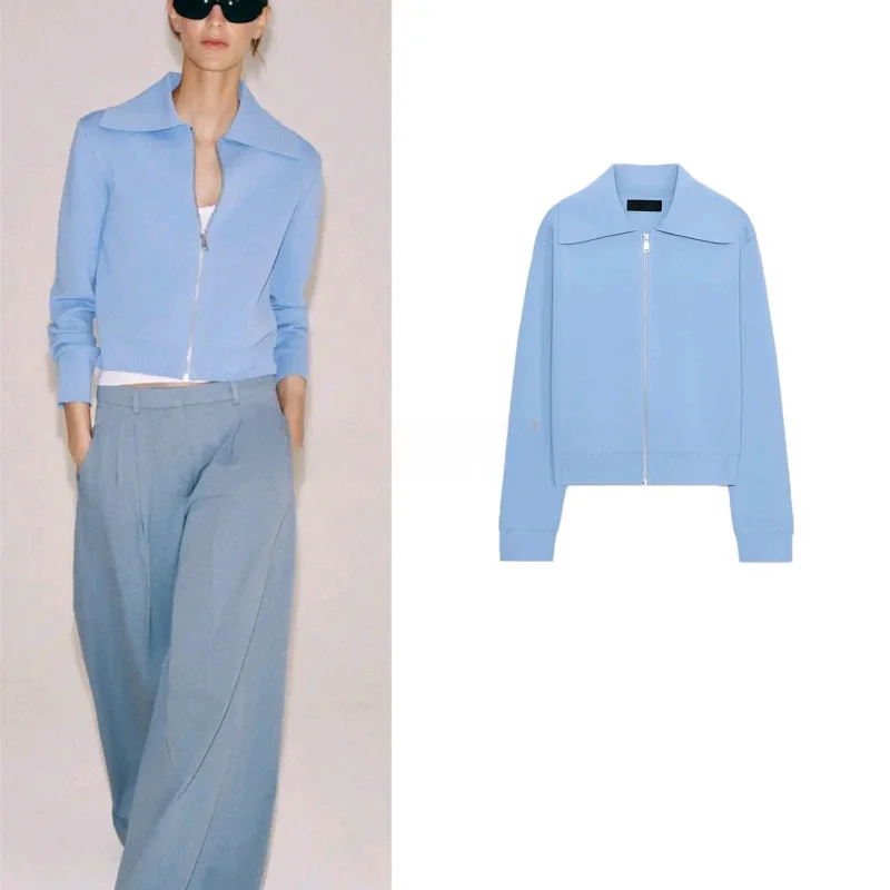 Summer New Women's Lazy Style Long Sleeve Turn-down Collar Ribbed Layered Zipper Knitted Jacket Casual Fashion Polyester Fiber
Summer New Women's Lazy Style Long Sleeve Turn-down Collar Ribbed Layered Zipper Knitted Jacket Casual Fashion Polyester Fiber