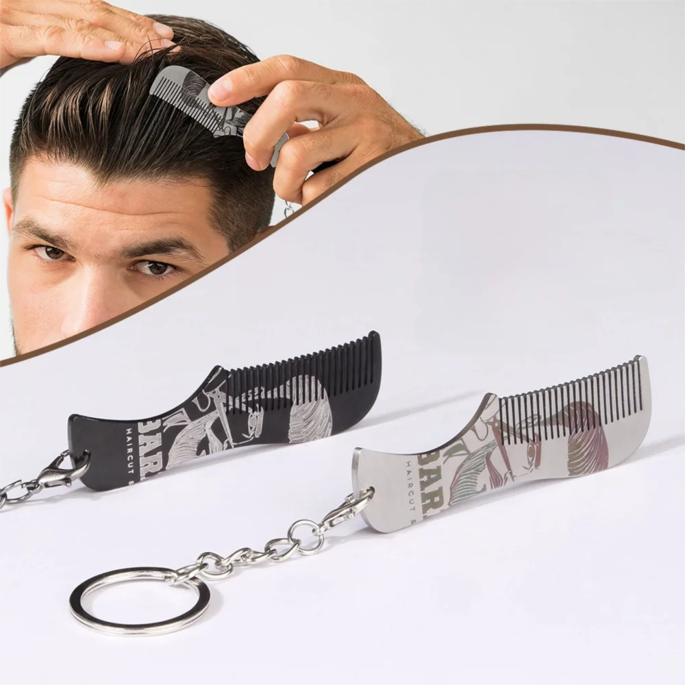 Hairdressing Mini Portable Beard Comb Detangling Combs Stainless Steel Pocket Combs with Keychain Anti Static Hair Comb
Hairdressing Mini Portable Beard Comb Detangling Combs Stainless Steel Pocket Combs with Keychain Anti Static Hair Comb