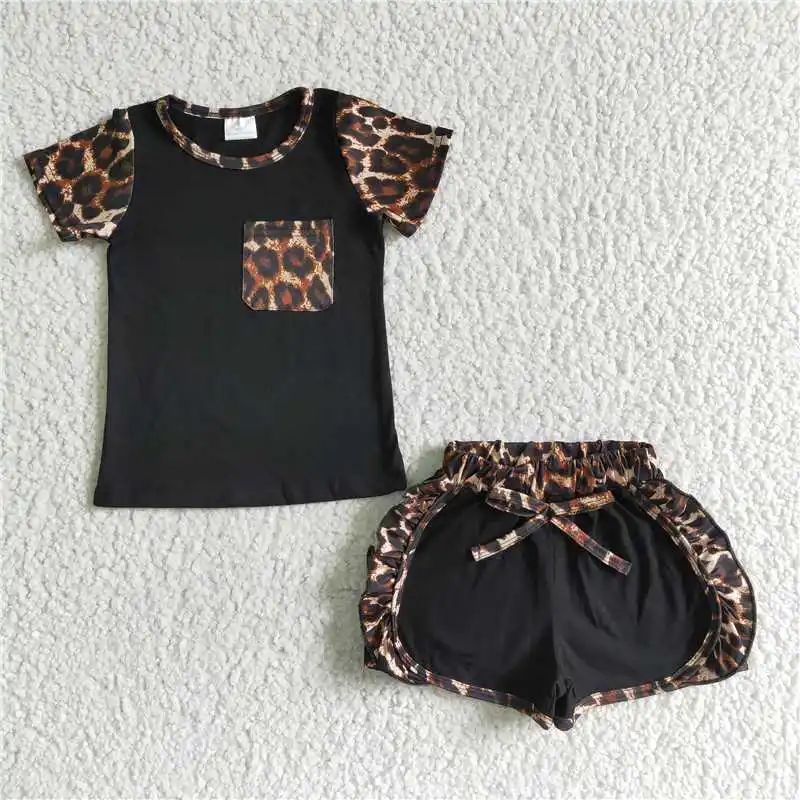 Clothing Suits Casual Style Toddler Baby Girl Clothes Set Newborn Kids Girls Black Leopard Tops With Pocket Short Sets Children
Clothing Suits Casual Style Toddler Baby Girl Clothes Set Newborn Kids Girls Black Leopard Tops With Pocket Short Sets Children