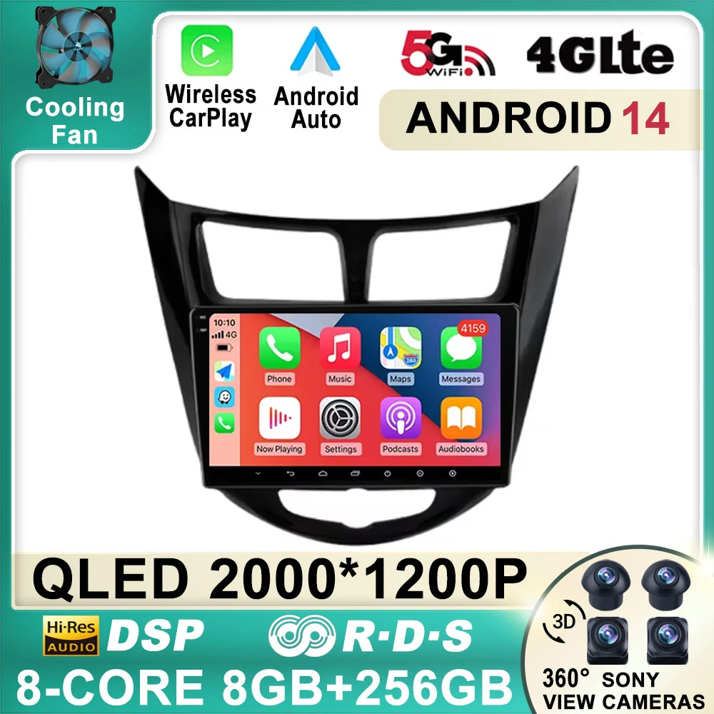 QLED Android 14 Black Car Radio Video Player For Hyundai Solaris 1 2010-2016 Multimedia Navigation GPS DSP Stereo 4G Touchscreen
QLED Android 14 Black Car Radio Video Player For Hyundai Solaris 1 2010-2016 Multimedia Navigation GPS DSP Stereo 4G Touchscreen