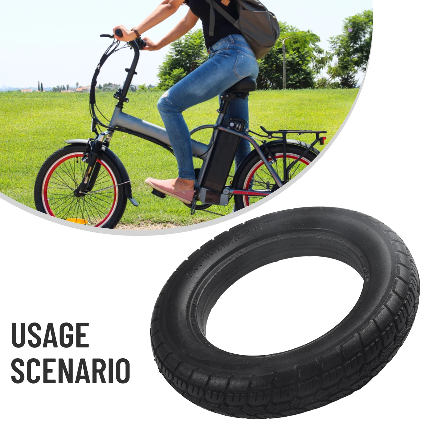 12 Inch Solid Tyre 12 1/2x2 1/4(64-203) For E-Bike Scooter 12.5x2.50 Tire Electric Bike Cycling Tool Parts Replacement
12 Inch Solid Tyre 12 1/2x2 1/4(64-203) For E-Bike Scooter 12.5x2.50 Tire Electric Bike Cycling Tool Parts Replacement