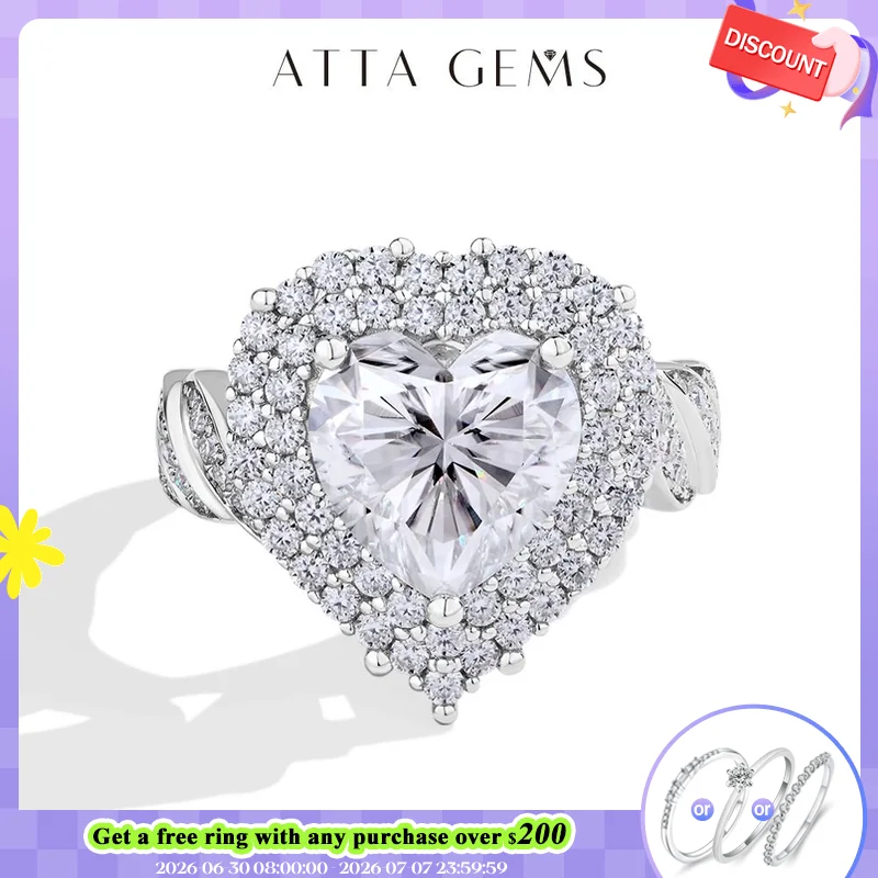 ATTAGEMS Luxury 4CT Heart Cut Moissanite Diamond Ring for Women Full D VVS1 S925 Silver Handmade Wedding Bride True Love Jewelry
ATTAGEMS Luxury 4CT Heart Cut Moissanite Diamond Ring for Women Full D VVS1 S925 Silver Handmade Wedding Bride True Love Jewelry