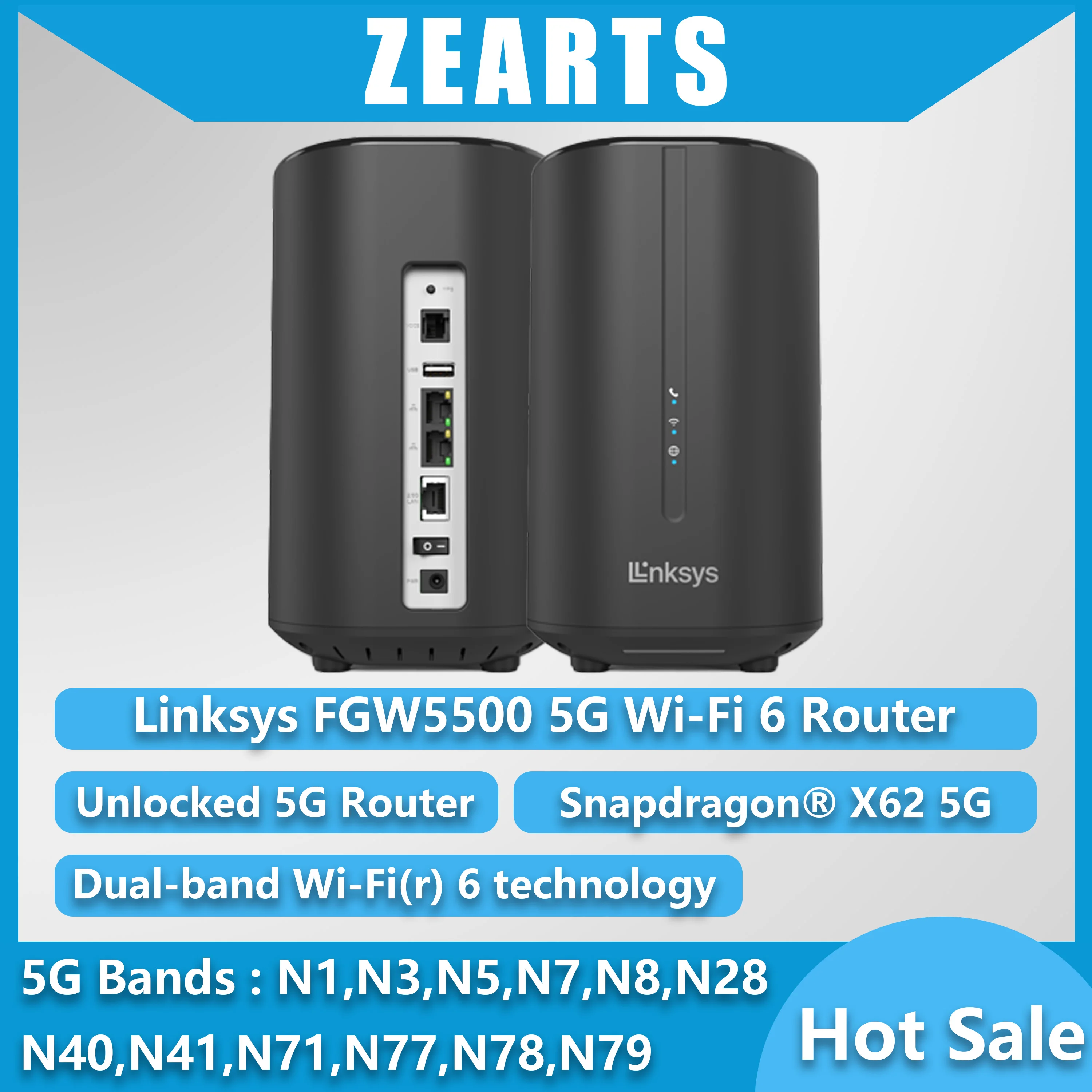 Linksys FGW5500 openwrt system 5G WiFi 6 AX5400 Router Qualcomm® SDX62 supports 5G network CA
Linksys FGW5500 openwrt system 5G WiFi 6 AX5400 Router Qualcomm® SDX62 supports 5G network CA
