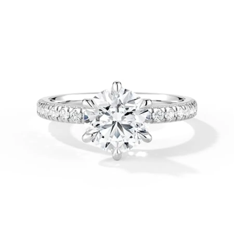 MOOSEA 2CT Moissanite Engagement Rings for Women Wife, 925 Sterling Silver with Rhodium Plating Promise Ring Her Moissanite Rin
MOOSEA 2CT Moissanite Engagement Rings for Women Wife, 925 Sterling Silver with Rhodium Plating Promise Ring Her Moissanite Rin
