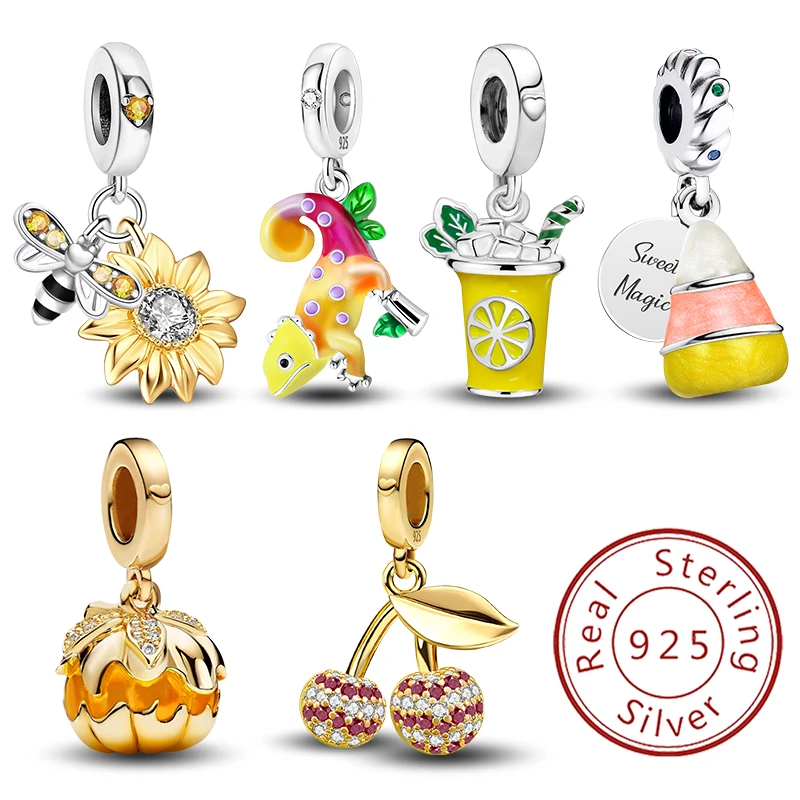 Стерлингового Серебра 925, подсолнух, Хэллоуин, тыква, ящерица, кулон, бусина, браслет «сделай сам», изготовление подарков высокого качества, ювелирные изделия 
Стерлингового Серебра 925, подсолнух, Хэллоуин, тыква, ящерица, кулон, бусина, браслет «сделай сам», изготовление подарков высокого качества, ювелирные изделия