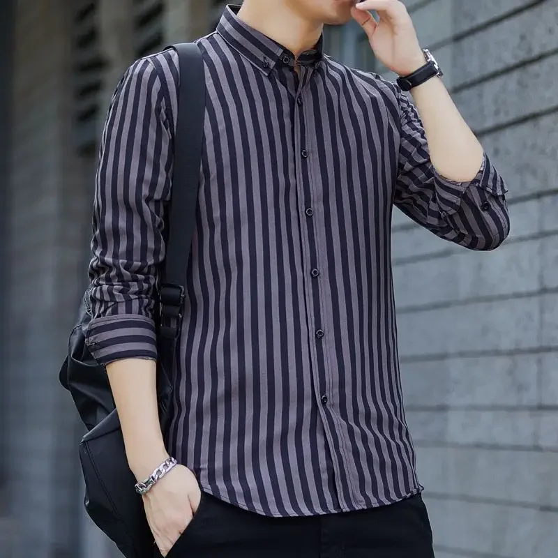 Fashion Straight Business Casual Striped Formal Button Shirts Turn-down Collar Long Sleeve Men's Clothing Capable Spring Summer
Fashion Straight Business Casual Striped Formal Button Shirts Turn-down Collar Long Sleeve Men's Clothing Capable Spring Summer
