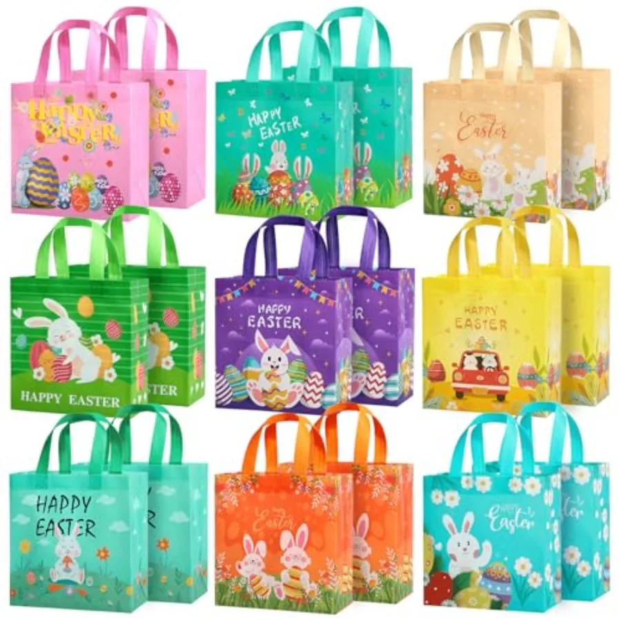 18Pack Easter Gift Bags Egg Hunt Bags with Handles for kids Non-Woven Bags for Easter Baskets Egg Hunt Game Party
18Pack Easter Gift Bags Egg Hunt Bags with Handles for kids Non-Woven Bags for Easter Baskets Egg Hunt Game Party