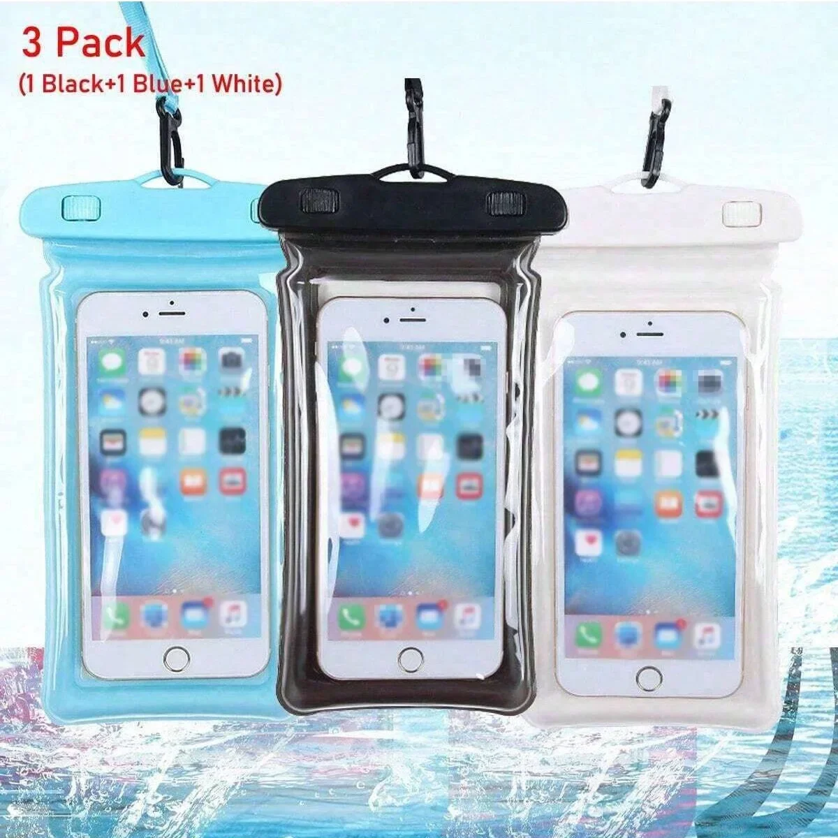 3pcs universal beach waterproof mobile phone bag, airbag waterproof mobile phone bag, swimming underwater mobile phone case
3pcs universal beach waterproof mobile phone bag, airbag waterproof mobile phone bag, swimming underwater mobile phone case