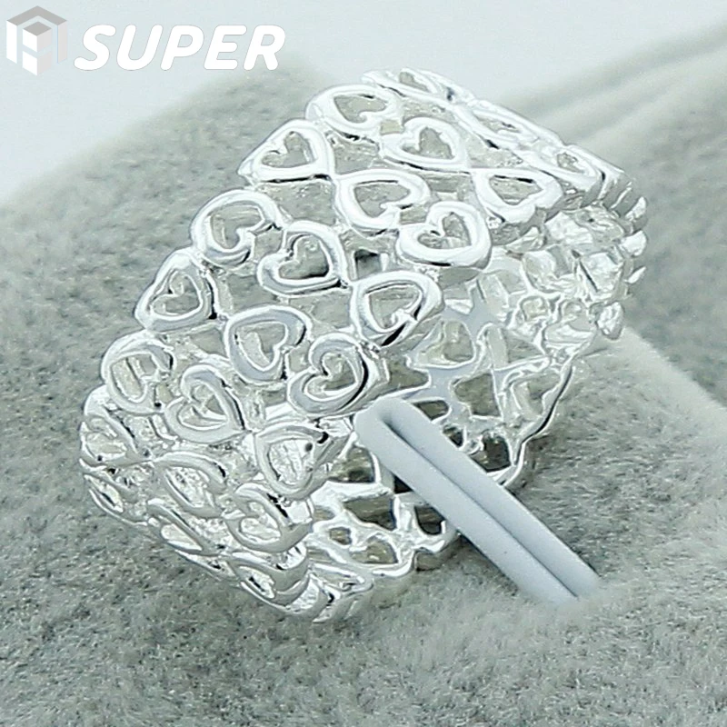 925 Sterling Silver Full Heart Design Ring For Women Wedding Engagement Party Fashion Charm Jewelry
925 Sterling Silver Full Heart Design Ring For Women Wedding Engagement Party Fashion Charm Jewelry