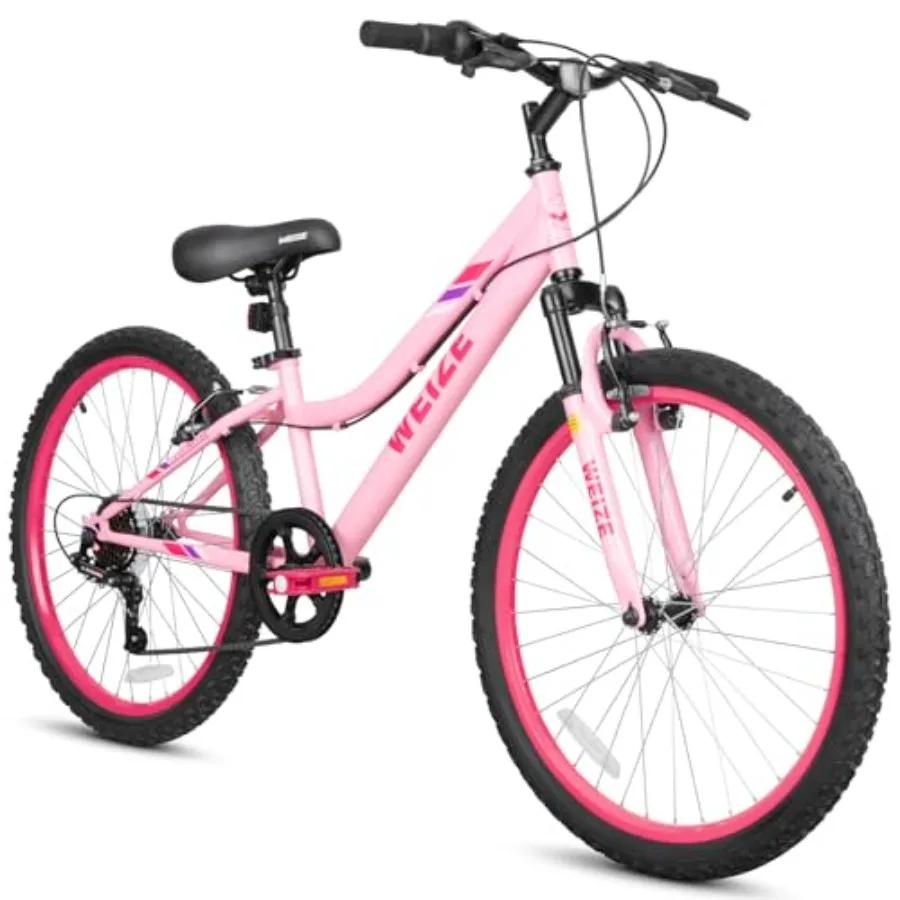 24 Inch Mountain Bike for Girls Age 6-14 6 Speed Kid Bicycle with Front Suspension Fork Adjustable Seat Height High-Carbon Steel
24 Inch Mountain Bike for Girls Age 6-14 6 Speed Kid Bicycle with Front Suspension Fork Adjustable Seat Height High-Carbon Steel