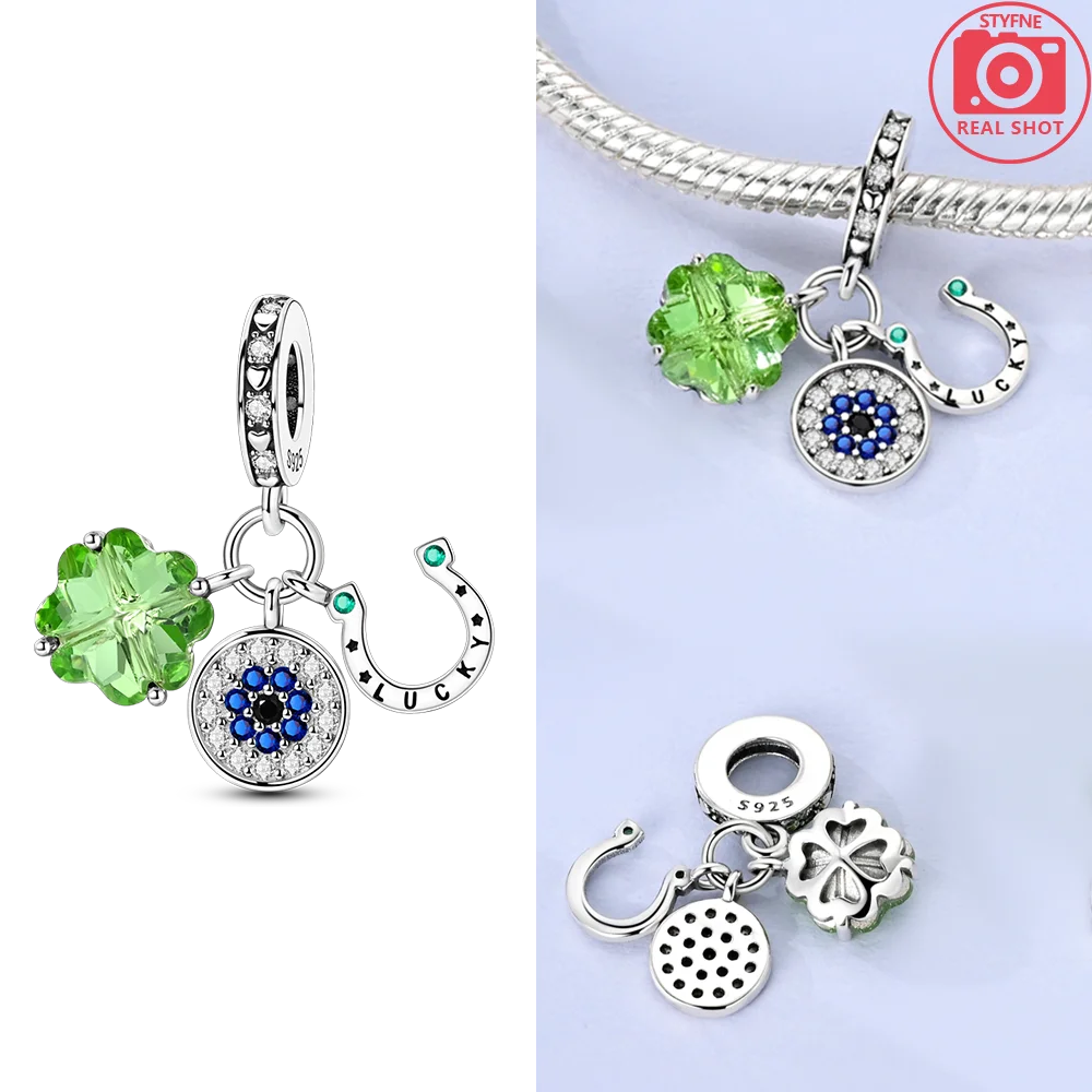 Подвески Plata 925, четырехлистный клевер, глаза, подвески в форме подковы, подходят для оригинальных браслетов 925, подвески для женщин, ювелирные изделия, сделай сам, подарки
Подвески Plata 925, четырехлистный клевер, глаза, подвески в форме подковы, подходят для оригинальных браслетов 925, подвески для женщин, ювелирные изделия, сделай сам, подарки