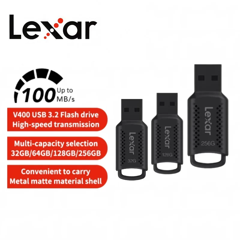 Lexar USB Flash Drive V400 USB 3.2 Pen Drive 32GB 64GB 128GB Black Memory Stick Original Flash U Disk for Computer
Lexar USB Flash Drive V400 USB 3.2 Pen Drive 32GB 64GB 128GB Black Memory Stick Original Flash U Disk for Computer