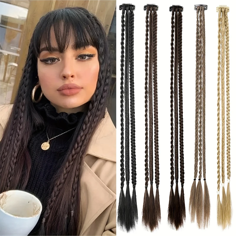 2pcs Clip-in Hair Extension Braid 3 braids on one clip Long synthetic hair piece for women and Girls Hairstyle Clip Hairpiece
2pcs Clip-in Hair Extension Braid 3 braids on one clip Long synthetic hair piece for women and Girls Hairstyle Clip Hairpiece