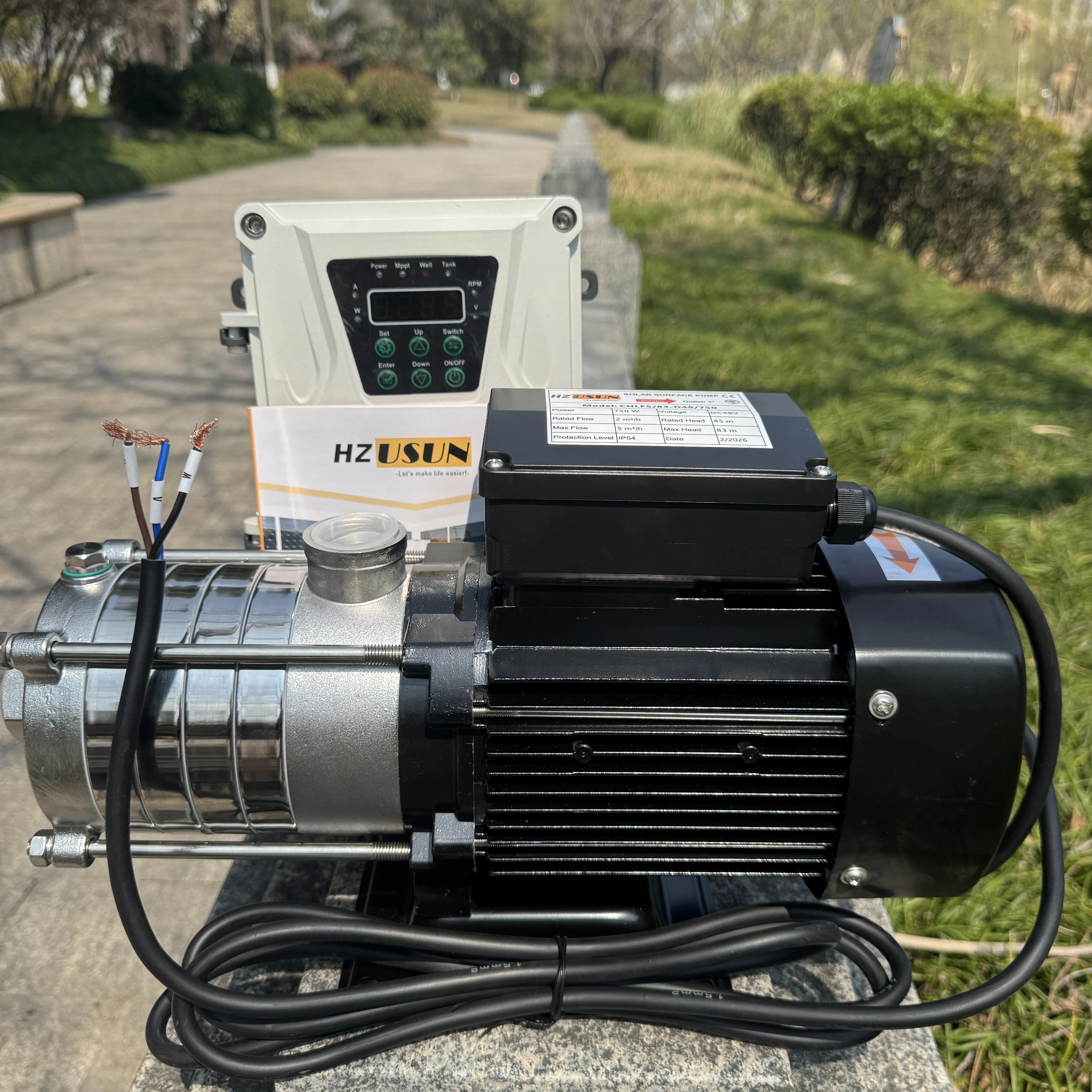 High Head Solar Surface Water Pump Kit 1HP for Farms Irrigation MPPT Controller SS304 Impeller Solar Booster Pump Water Pressure
High Head Solar Surface Water Pump Kit 1HP for Farms Irrigation MPPT Controller SS304 Impeller Solar Booster Pump Water Pressure