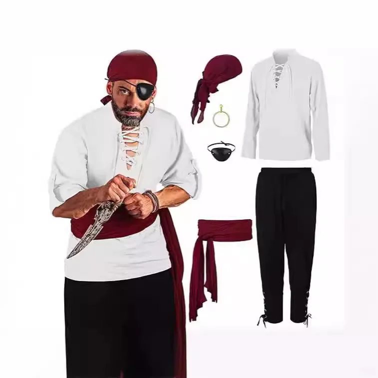 Men's loween Pirate Costume Renaissance Viking irt with Belted Pants Stand Fit Long Sve Breathable Cotton Inner Wear
Men's loween Pirate Costume Renaissance Viking irt with Belted Pants Stand Fit Long Sve Breathable Cotton Inner Wear