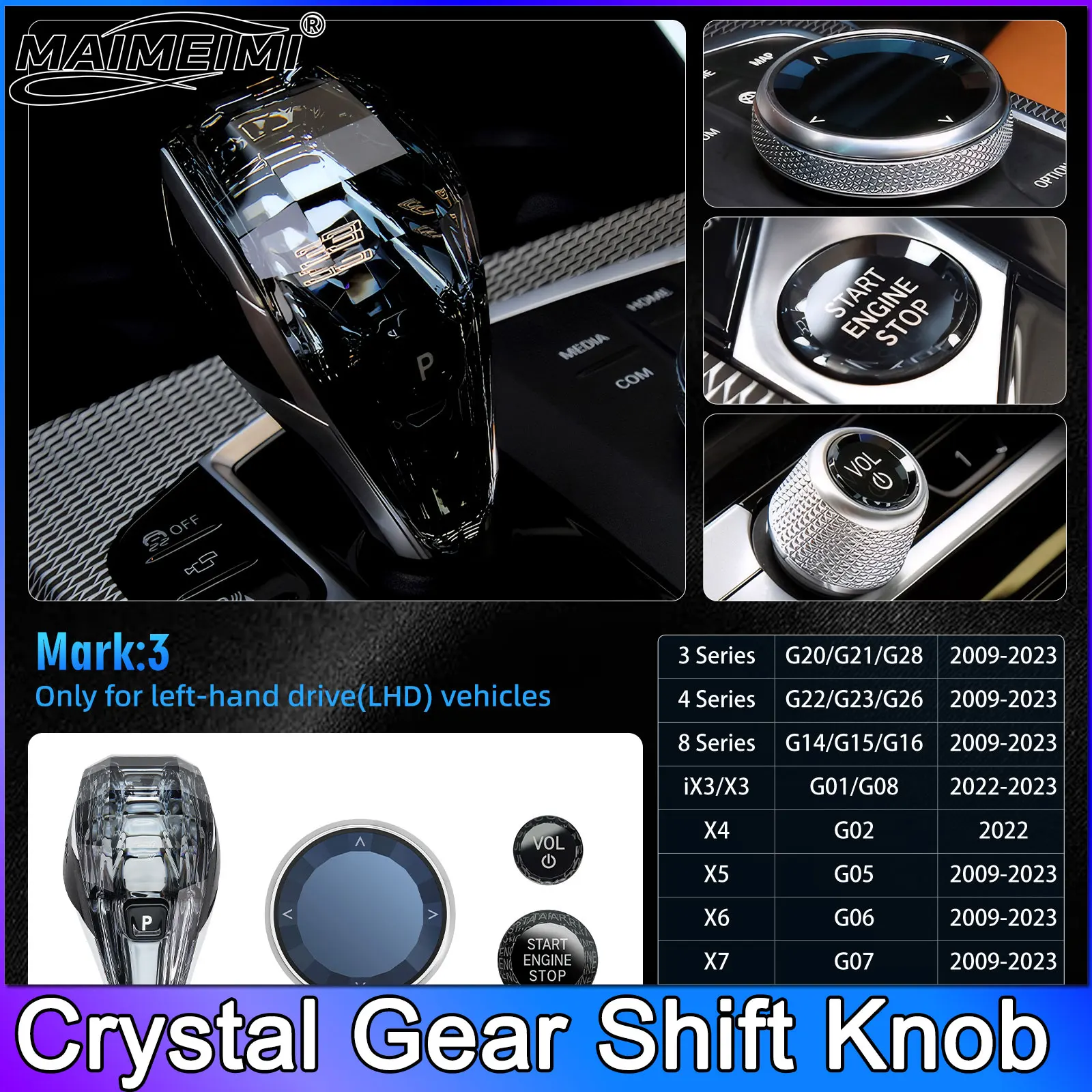  Crystal Gear Shifter Paddle Knob 4 Piece Set Start Stop button for BMW G60 G61 G68 i7 G70 M5 G90 iX i20 X3 G45 G48 Knob
Crystal Gear Shifter Paddle Knob 4 Piece Set Start Stop button for BMW G60 G61 G68 i7 G70 M5 G90 iX i20 X3 G45 G48 Knob