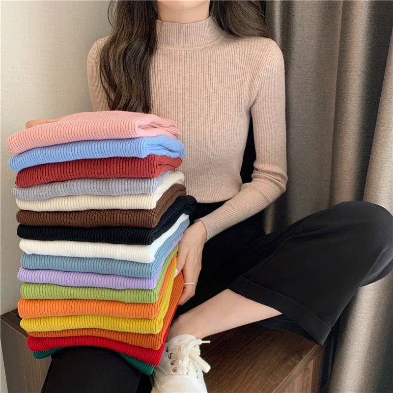 Autumn Winter Mock Neck Women Sweater Vintage Basic Solid Knitted Tops Casual Slim Pullover Korean Sweaters Simple Chic Jumpers
Autumn Winter Mock Neck Women Sweater Vintage Basic Solid Knitted Tops Casual Slim Pullover Korean Sweaters Simple Chic Jumpers