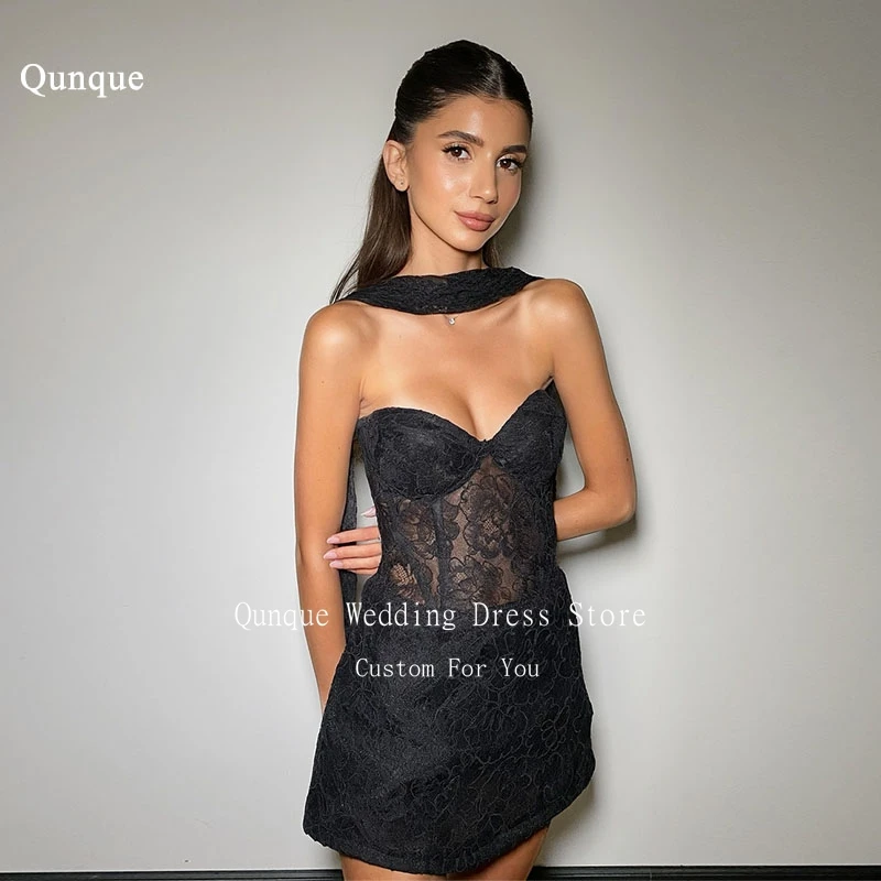 Qunque Black Lace Sweetheart Mini Prom Dresses Off The The Shoulder Homecoming Dress Lace Up Beautiful Party Gowns Customized
Qunque Black Lace Sweetheart Mini Prom Dresses Off The The Shoulder Homecoming Dress Lace Up Beautiful Party Gowns Customized
