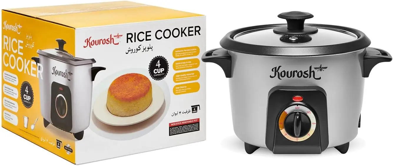 Automatic Persian Rice Cooker with Tahdig Maker - 4 Cup Capacity for Perfect Crispy Rice Crust
Automatic Persian Rice Cooker with Tahdig Maker - 4 Cup Capacity for Perfect Crispy Rice Crust