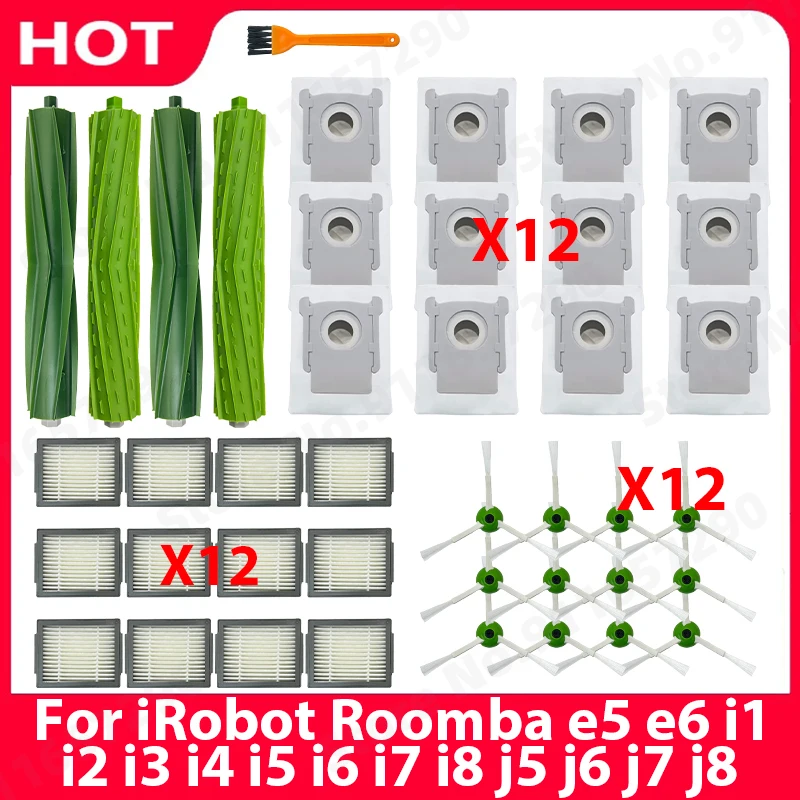 Main Side Brush HEPA Filter Dust Bag Spare Parts for IRobot Roomba E5 E6 I1 I2 I3 I4 I5 I6 I7 I8 J5 J6 J7 J8 Accessories
Main Side Brush HEPA Filter Dust Bag Spare Parts for IRobot Roomba E5 E6 I1 I2 I3 I4 I5 I6 I7 I8 J5 J6 J7 J8 Accessories