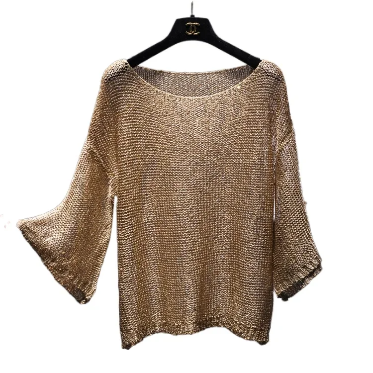 flare sleeve women golden pullovers women 3/4 sleeve sequin t shirts streetwear women top
flare sleeve women golden pullovers women 3/4 sleeve sequin t shirts streetwear women top