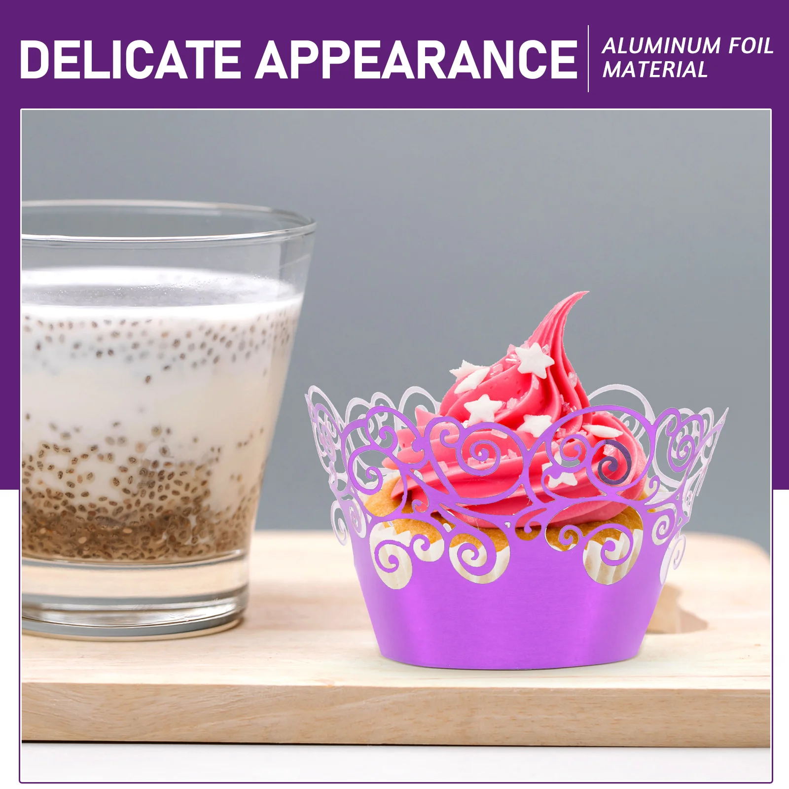 50pcs Aluminum Cupcake Gold Cupcake Wrappers Wrappers Liners Hollow Muffin Cups Baking Paper Purple Non Stick Easy Remove
50pcs Aluminum Cupcake Gold Cupcake Wrappers Wrappers Liners Hollow Muffin Cups Baking Paper Purple Non Stick Easy Remove