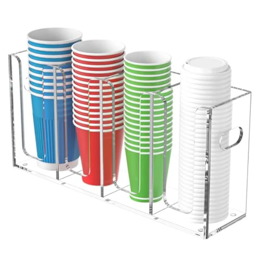 Disposable Cup Organizer Dispenser - Clear Acrylic Cup and Lid Holder with Handles Plastic Cup Dispenser Countertop Paper Cup H
Disposable Cup Organizer Dispenser - Clear Acrylic Cup and Lid Holder with Handles Plastic Cup Dispenser Countertop Paper Cup H