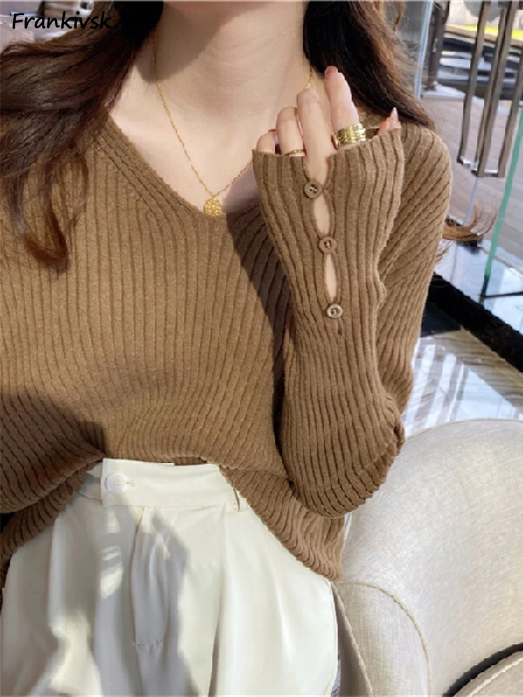 Sweater Women V-neck Spring Solid Simple Knitting Slim Trendy Office Lady Elegant Retro Leisure All-match Students Long Sleeve
Sweater Women V-neck Spring Solid Simple Knitting Slim Trendy Office Lady Elegant Retro Leisure All-match Students Long Sleeve