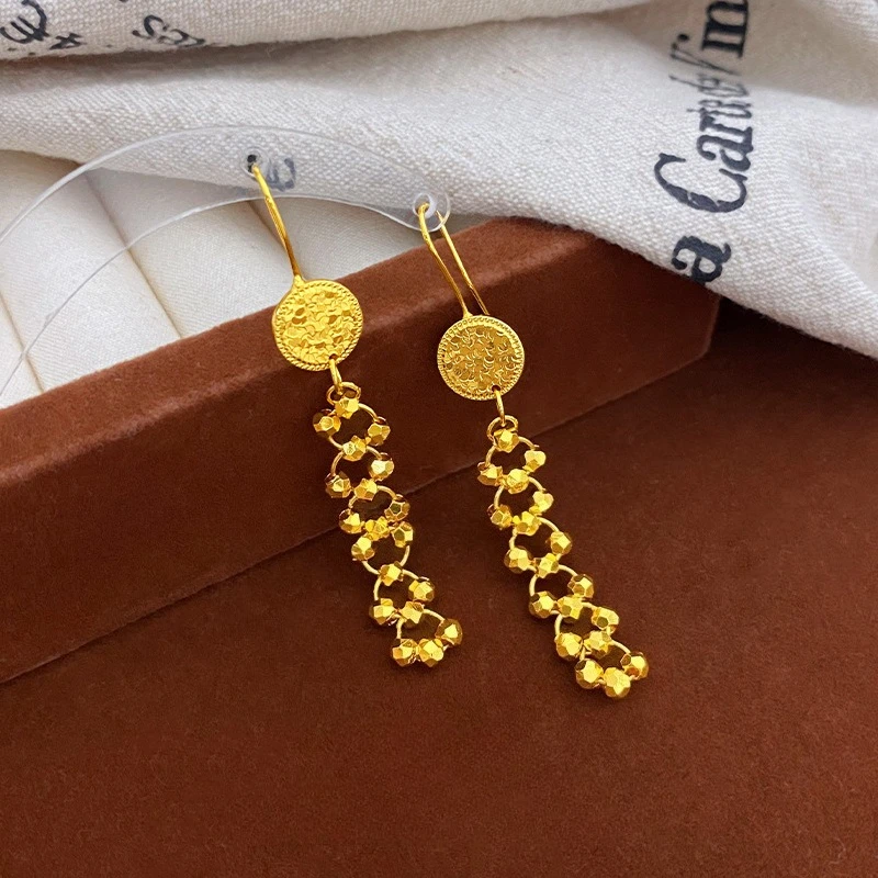Модные длинные висячие серьги золотого цвета 18 карат для женщин и девочек на Рождество, день рождения, свадьбу, помолвку, ювелирные изделия, подарки
Модные длинные висячие серьги золотого цвета 18 карат для женщин и девочек на Рождество, день рождения, свадьбу, помолвку, ювелирные изделия, подарки