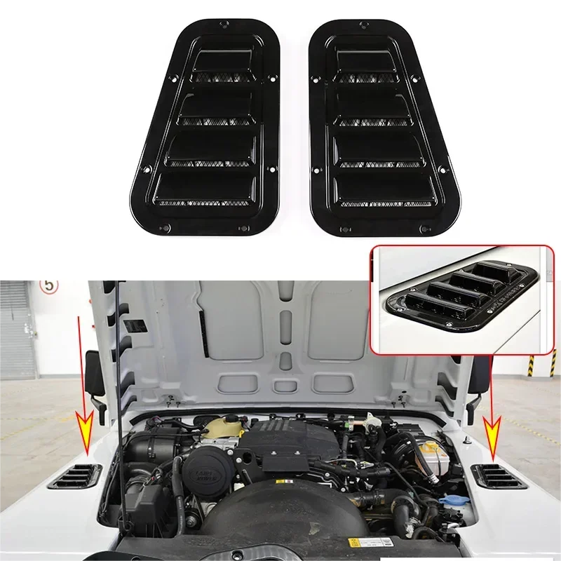 For Land Rover Defender 2004-19 Front Engine Hood Ventilation Cover Steel Air Intake Scoop Air Outlet Snow Cover Car Accessories
For Land Rover Defender 2004-19 Front Engine Hood Ventilation Cover Steel Air Intake Scoop Air Outlet Snow Cover Car Accessories