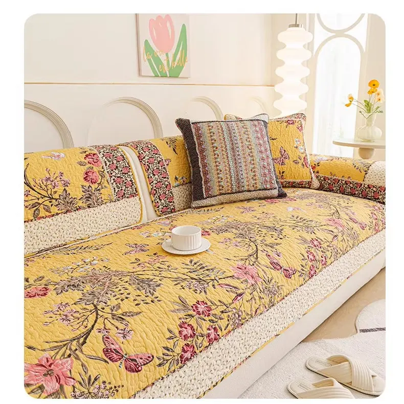 Pure Cotton Sofa Cushion All Seasons Anti-Slip Ethnic Style Simple Stitching Full Cotton Country Wood Sofa Cover Cloth
Pure Cotton Sofa Cushion All Seasons Anti-Slip Ethnic Style Simple Stitching Full Cotton Country Wood Sofa Cover Cloth