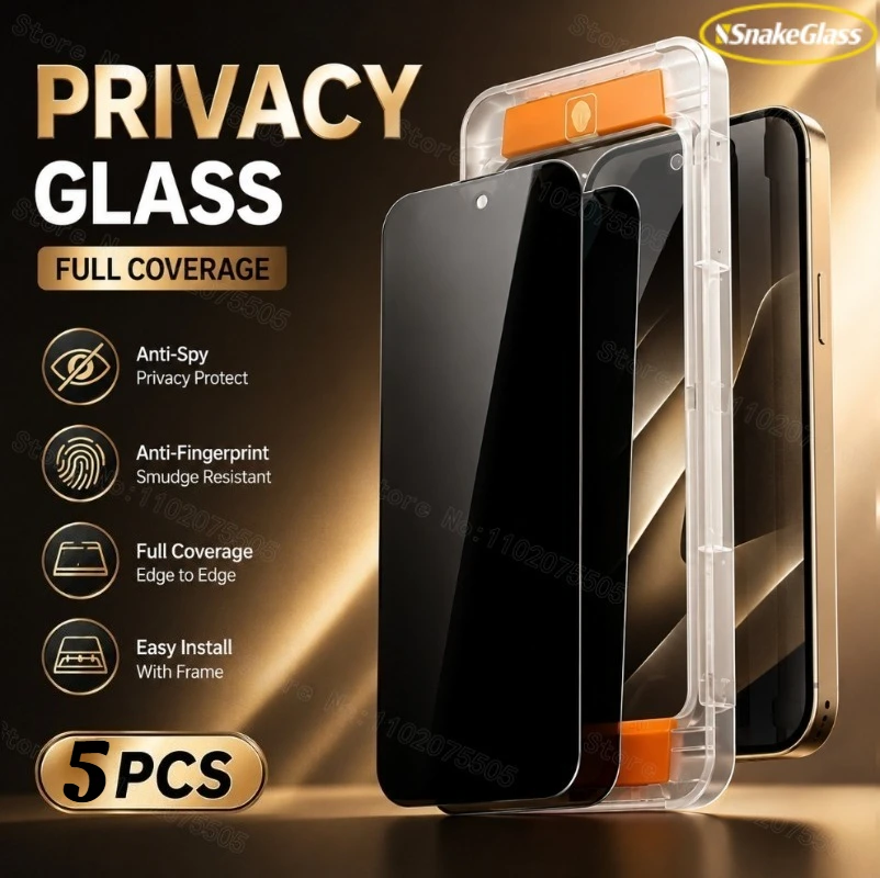 5PCS Privacy Screen Protector for iPhone 17 Pro Max/17/Air/16/15/14/13/12 Mini/11/XR/XS, Anti-Spy Glass, Dust-Free Easy Fit Film
5PCS Privacy Screen Protector for iPhone 17 Pro Max/17/Air/16/15/14/13/12 Mini/11/XR/XS, Anti-Spy Glass, Dust-Free Easy Fit Film