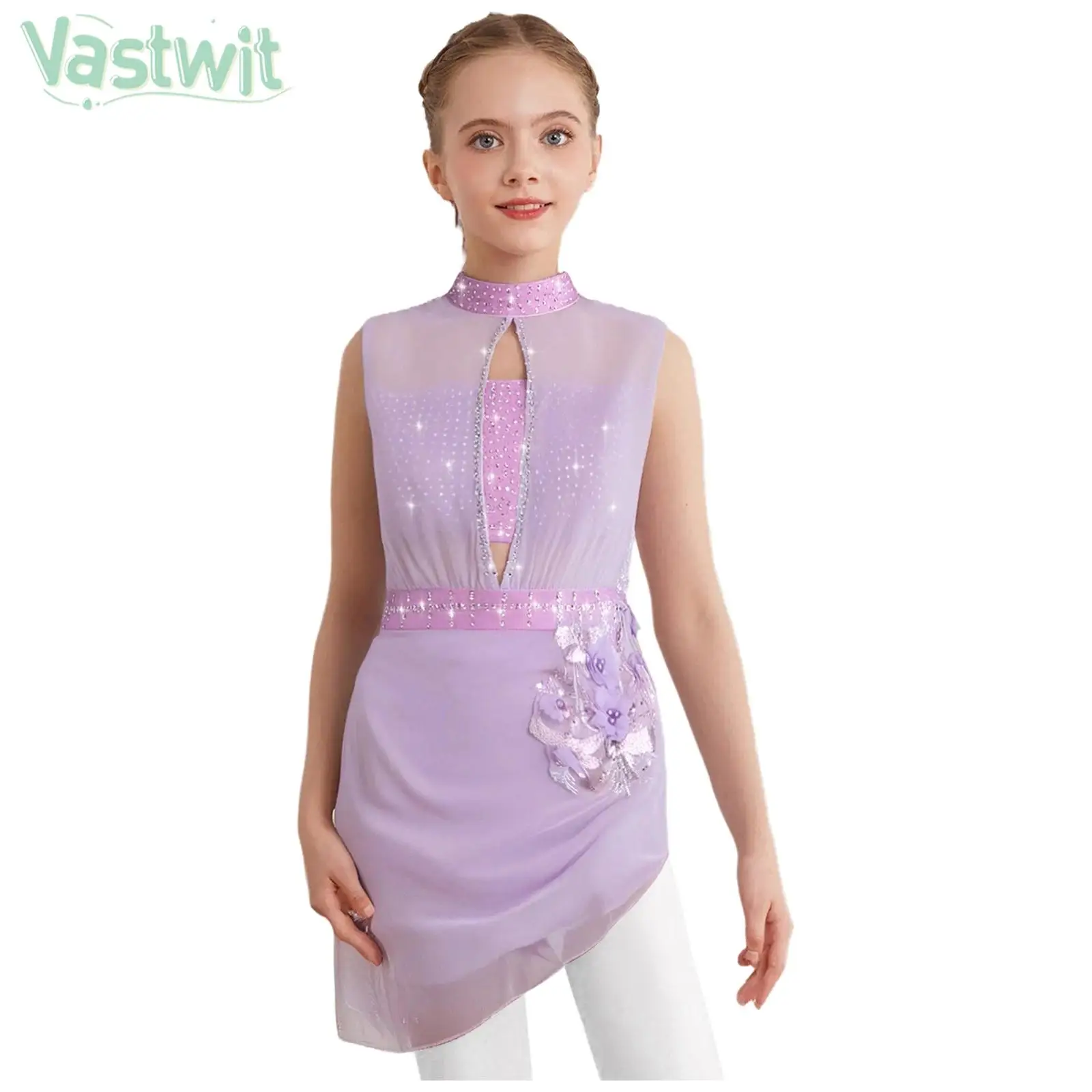 Teen Girls Lyrical Dance Figure Skating Dress Sheer Mesh Overlay Rhinestones Applique Leotard Tutu Gymnastics Ballet Dancewear
Teen Girls Lyrical Dance Figure Skating Dress Sheer Mesh Overlay Rhinestones Applique Leotard Tutu Gymnastics Ballet Dancewear