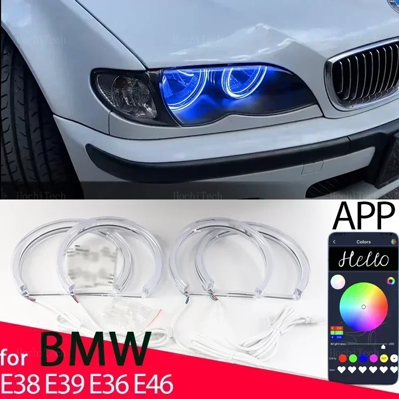 Для BMW E46 M3 E38 E39 E36 дневные ходовые огни управления телефоном Crystal RGB Многоцветная светодиодная фара Angel Eyes Кольцевая лампа
Для BMW E46 M3 E38 E39 E36 дневные ходовые огни управления телефоном Crystal RGB Многоцветная светодиодная фара Angel Eyes Кольцевая лампа