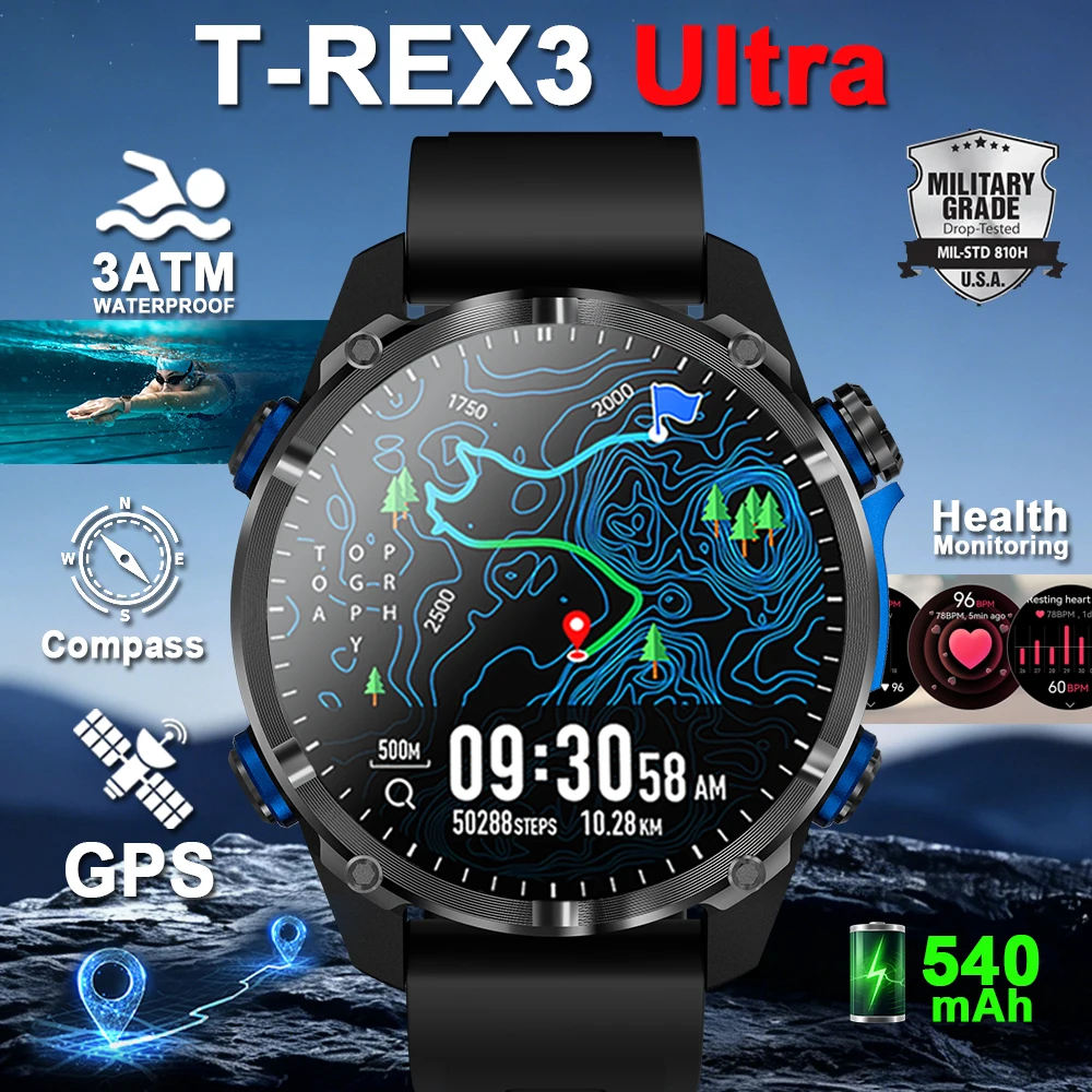 2026 T-Rex 3 Ultra GPS Smart Watch for Men 1.43" AMOLED Display 3ATM Waterproof with Built-in GNSS Compass Sports Smartwatch
2026 T-Rex 3 Ultra GPS Smart Watch for Men 1.43" AMOLED Display 3ATM Waterproof with Built-in GNSS Compass Sports Smartwatch