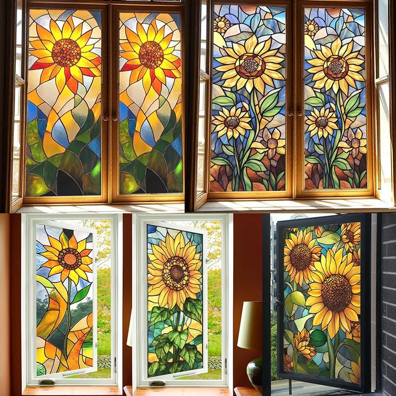 Sunflower Glass Film,electrostatic Frosting, Adhesive Free Art Painting Privacy Protection Window Film Stained Glass Stickers
Sunflower Glass Film,electrostatic Frosting, Adhesive Free Art Painting Privacy Protection Window Film Stained Glass Stickers