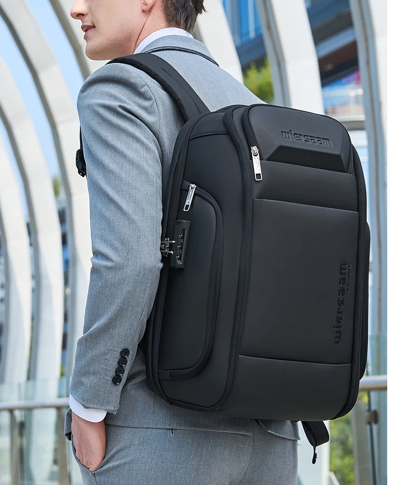 Черный деловой рюкзак для мужчин, водонепроницаемый рюкзак большой емкости для деловых поездок, многофункциональная противоугонная сумка для ноутбука
Черный деловой рюкзак для мужчин, водонепроницаемый рюкзак большой емкости для деловых поездок, многофункциональная противоугонная сумка для ноутбука