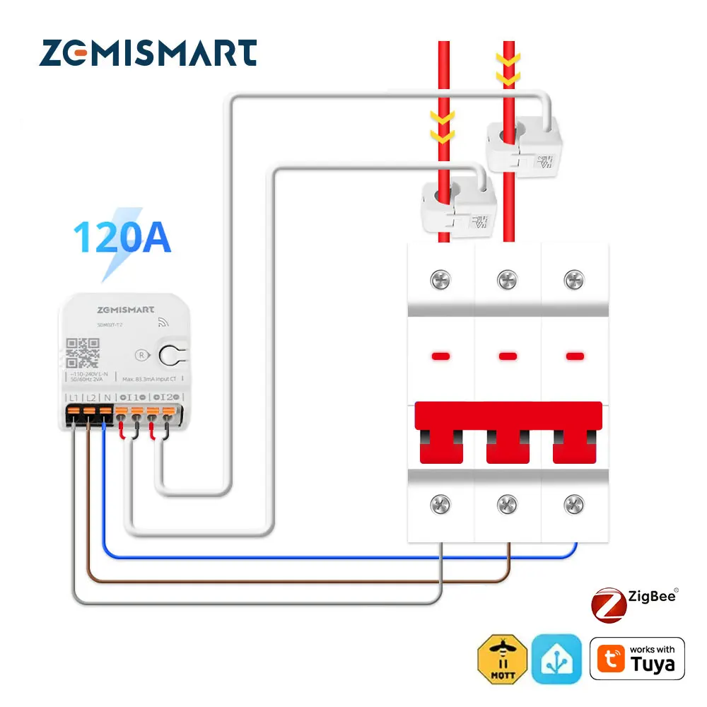 Умный счетчик энергии Zigbee, 120 А, 2-фазный монитор мощности, выдвижной разъем на DIN-рейку, CTs с разделенным сердечником, работает с концентратором Tuya Zigbee
Умный счетчик энергии Zigbee, 120 А, 2-фазный монитор мощности, выдвижной разъем на DIN-рейку, CTs с разделенным сердечником, работает с концентратором Tuya Zigbee