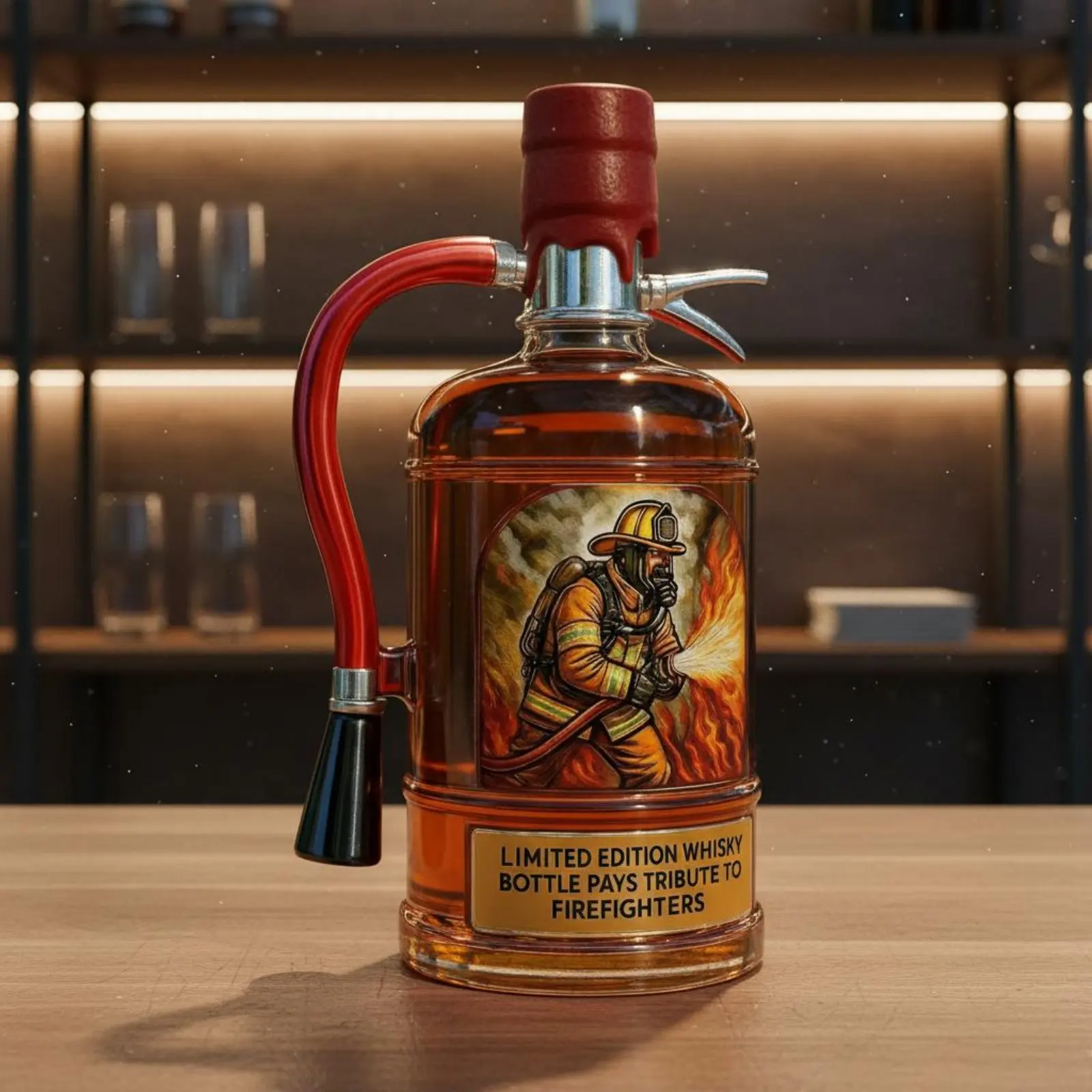 Flame Retardant Container Decanter Special Edition Firefighter Honor Bourbon Bottle Barware for Initial Responders
Flame Retardant Container Decanter Special Edition Firefighter Honor Bourbon Bottle Barware for Initial Responders