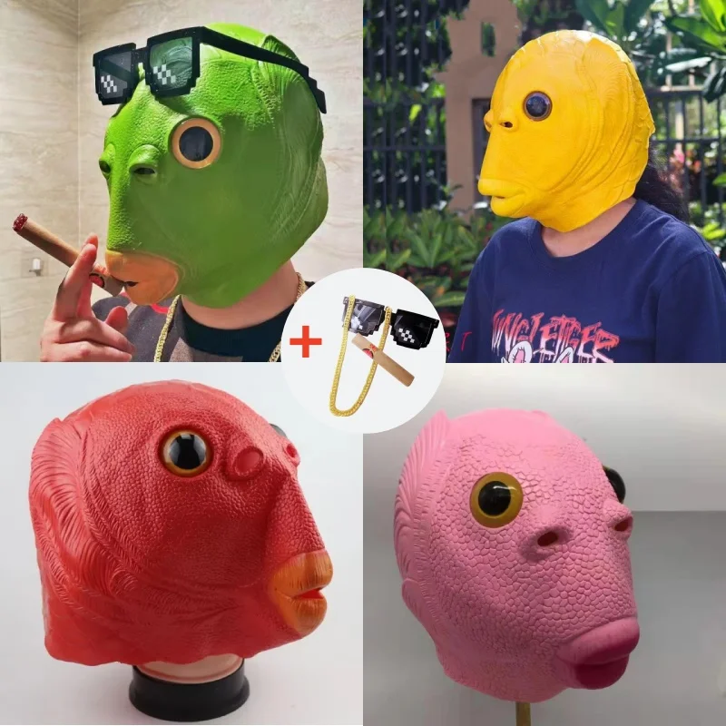 Halloween Green Fish Head Red Fish Head Funny Cosplay Costume Mask Adult Carnival Party Fish Head Mask April Fool's Day Headdres
Halloween Green Fish Head Red Fish Head Funny Cosplay Costume Mask Adult Carnival Party Fish Head Mask April Fool's Day Headdres