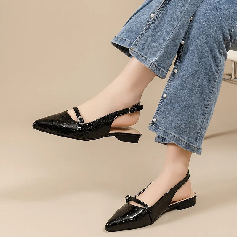 Shoes Female 2025 Brand Slingbacks Women's High Heels Fashion Buckle Strap Office and Career New Belt Buckle Closed Toe Sandals
Shoes Female 2025 Brand Slingbacks Women's High Heels Fashion Buckle Strap Office and Career New Belt Buckle Closed Toe Sandals
