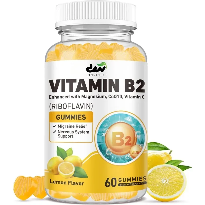 Vitamin B2 gummies - riboflavin containing magnesium and coenzyme Q10, vitamin C natural lemon flavor -60 capsules
Vitamin B2 gummies - riboflavin containing magnesium and coenzyme Q10, vitamin C natural lemon flavor -60 capsules