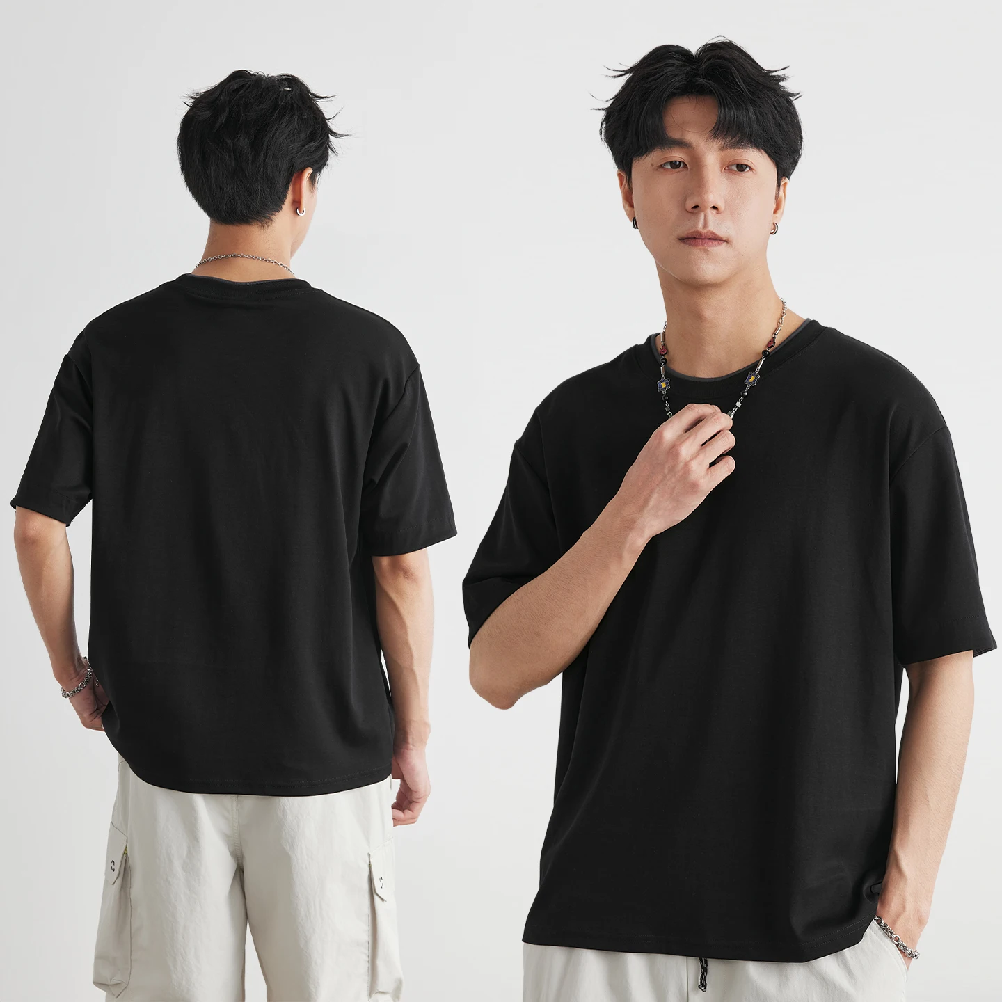 Men's Color Block Spliced Crew Neck T-Shirt Summer Loose Cotton Skin-Friendly Breathable Commuter Versatile Short Sleeve Tops
Men's Color Block Spliced Crew Neck T-Shirt Summer Loose Cotton Skin-Friendly Breathable Commuter Versatile Short Sleeve Tops