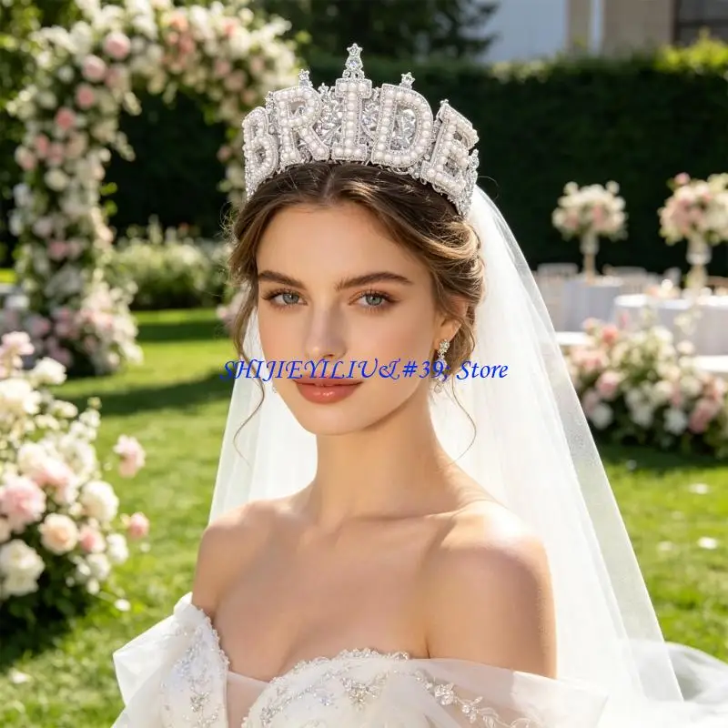 E21F Eye-Catching Rhinestones Bridal Hairband Pearls Bride Crowns Wedding Stylish Bridal Crowns for Wedding Party
E21F Eye-Catching Rhinestones Bridal Hairband Pearls Bride Crowns Wedding Stylish Bridal Crowns for Wedding Party