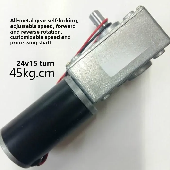 Worm Gear Reduction Motor,12V/24V Adaptable,High Torque Forward Reverse Speed Adjustable DC Small Motor Accessory
Worm Gear Reduction Motor,12V/24V Adaptable,High Torque Forward Reverse Speed Adjustable DC Small Motor Accessory