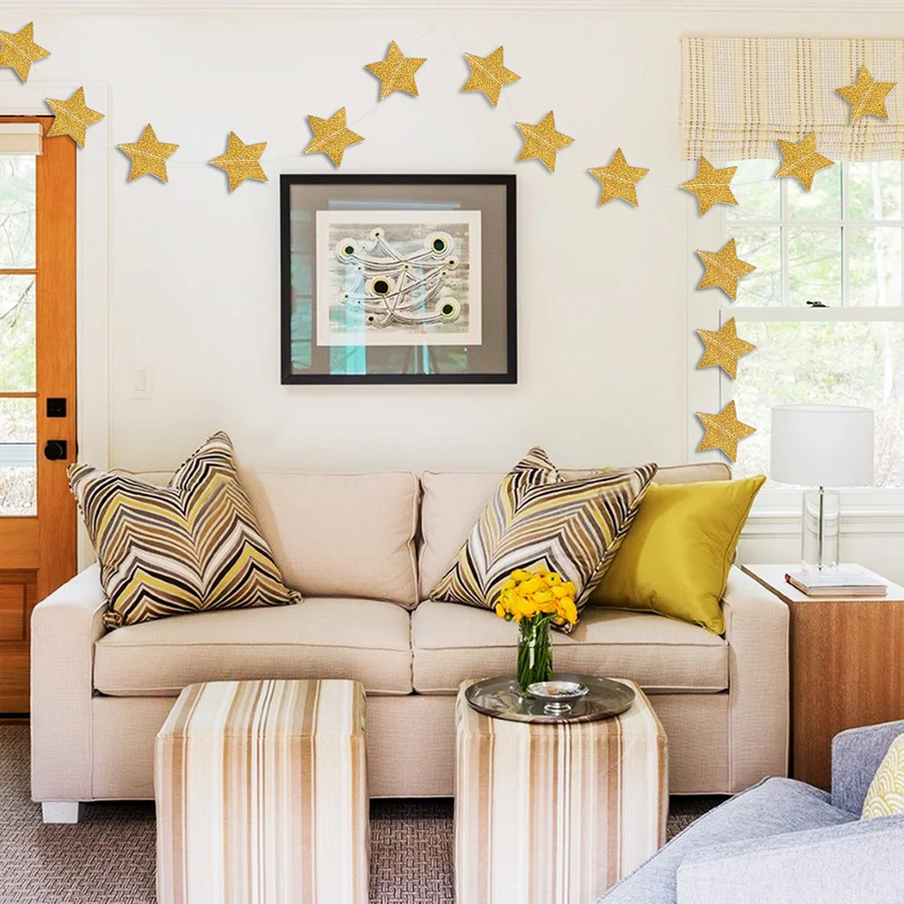 2Pcs Star Garland Golden Paper 10cm Wide Reusable Decorative Backdrop Banner for Wedding Christmas Party Baby Shower
2Pcs Star Garland Golden Paper 10cm Wide Reusable Decorative Backdrop Banner for Wedding Christmas Party Baby Shower