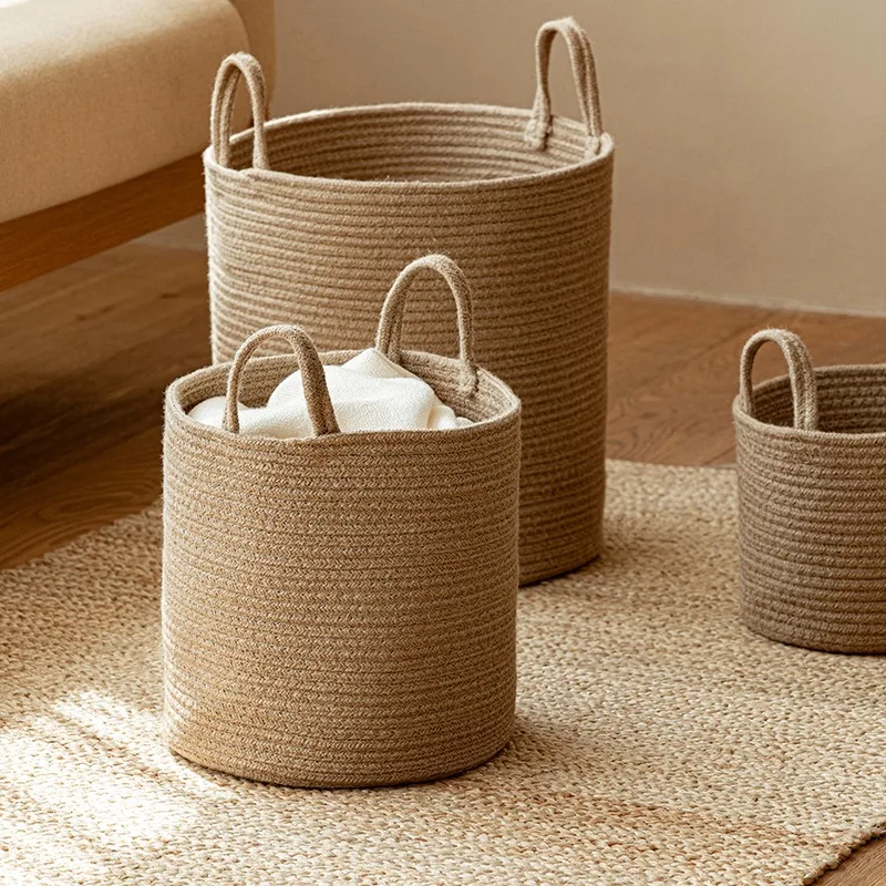 Jute Hand-woven Cotton Basket Dirty Clothes Storage Basket Dirty Clothes Basket Portable Clothes Toy Storage Bucket
Jute Hand-woven Cotton Basket Dirty Clothes Storage Basket Dirty Clothes Basket Portable Clothes Toy Storage Bucket