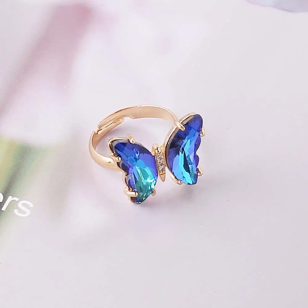 Temperament Gradient Color Korean Girls Butterfly Open Ring Crystal Finger Rings Fashion Jewelry
Temperament Gradient Color Korean Girls Butterfly Open Ring Crystal Finger Rings Fashion Jewelry