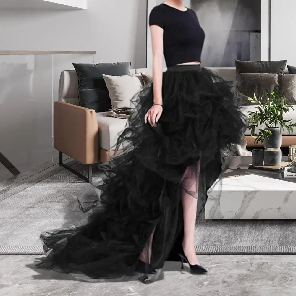 1Pc High-Waist Solid Color Skirt Soft Women Tulle Puffy Wedding Planning Gown Skirt Elastic Waistband High-Low Hem Evening Skirt
1Pc High-Waist Solid Color Skirt Soft Women Tulle Puffy Wedding Planning Gown Skirt Elastic Waistband High-Low Hem Evening Skirt